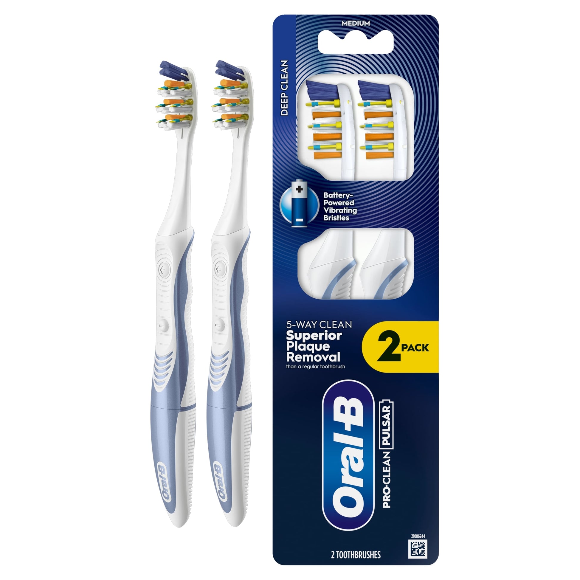 Oral-B Pulsar Pro Clean Medium Battery Toothbrush 2 Pack — image 1