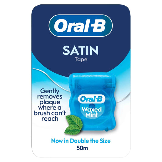 Oral-B Satin Tape Waxed Mint Dental Floss 50m