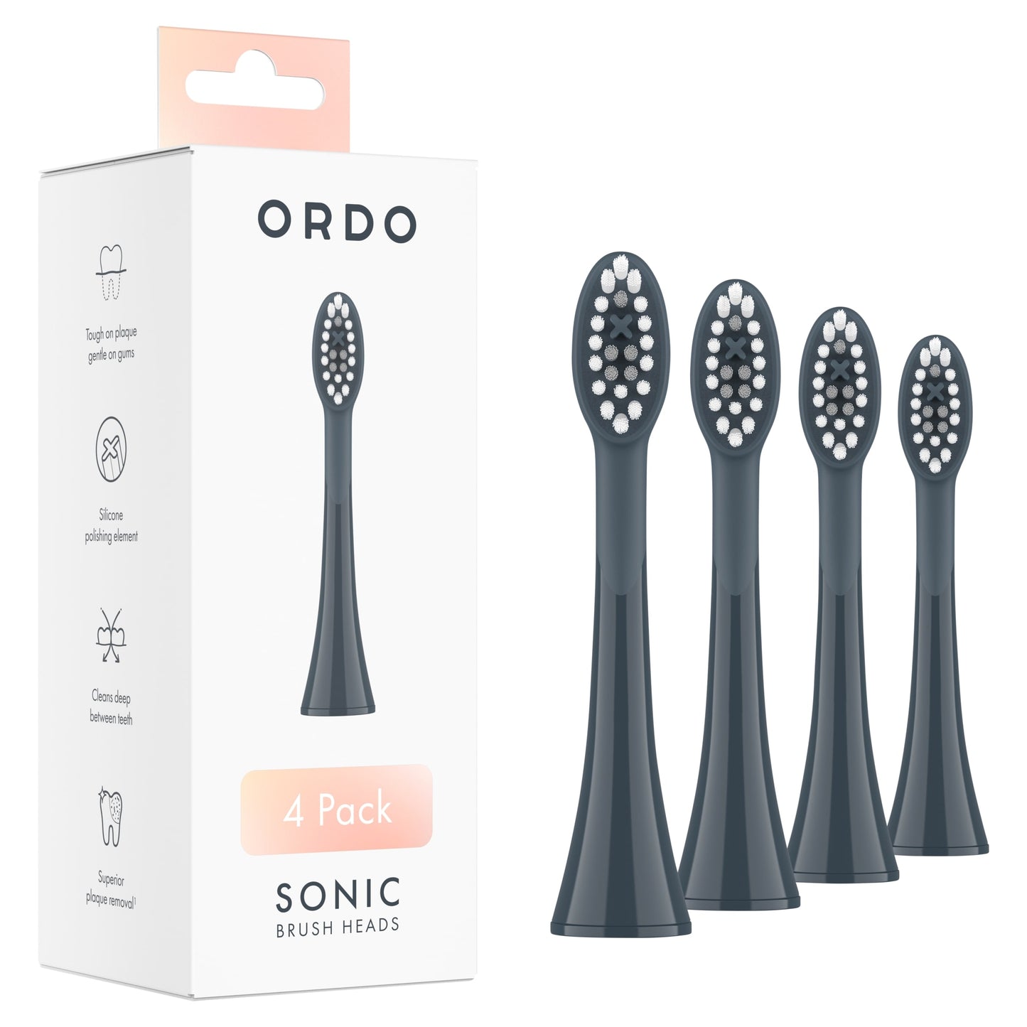 Ordo Sonic Brush Heads Charcoal Grey & Stone 4 Pack — image 2