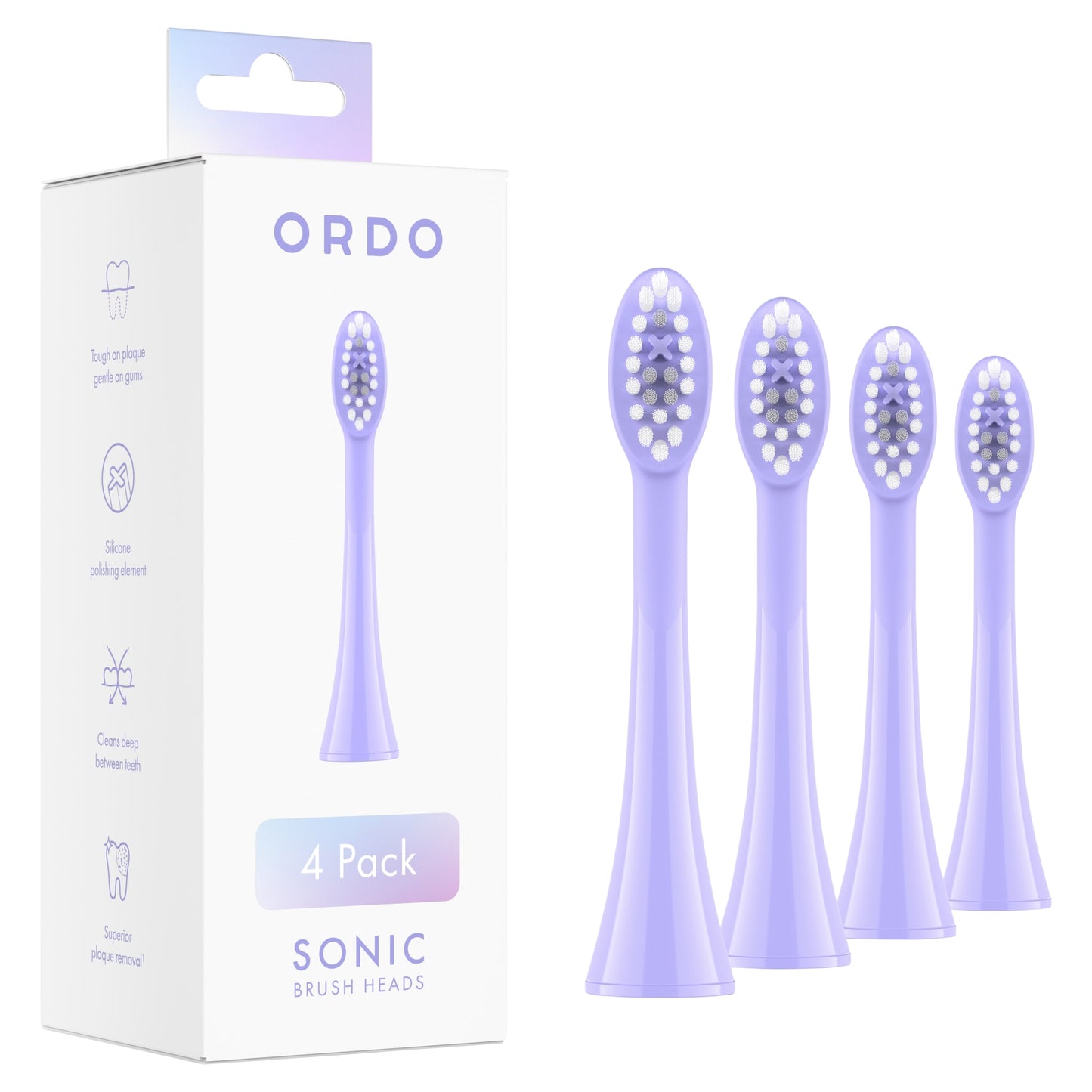 Ordo Sonic Brush Heads Pearl Violet & Lavender 4 Pack — image 2