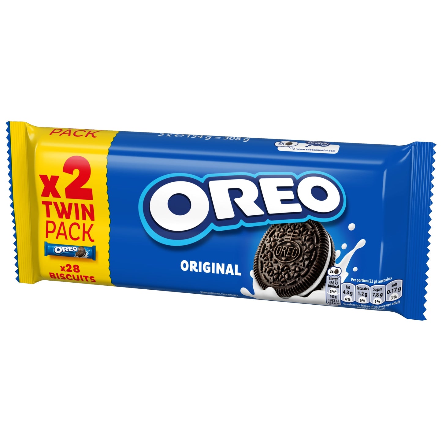 Oreo Vanilla Cookie Chocolate Sandwich Biscuits Twin Pack 2x154g — image 2