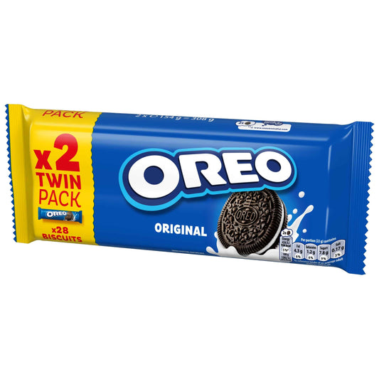 OREO Vanilla Cookie Chocolate Sandwich Biscuits Twin Pack 2x154g