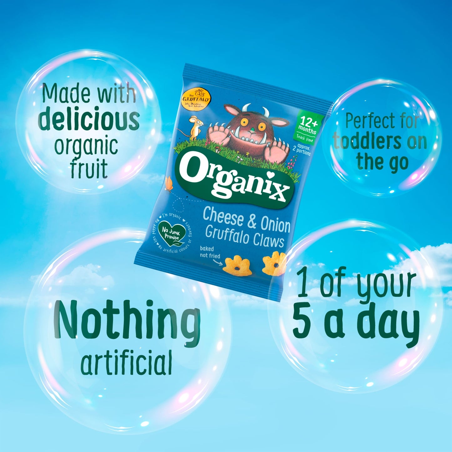 Organix Cheese & Onion Gruffalo Claws 4X15g — image 2