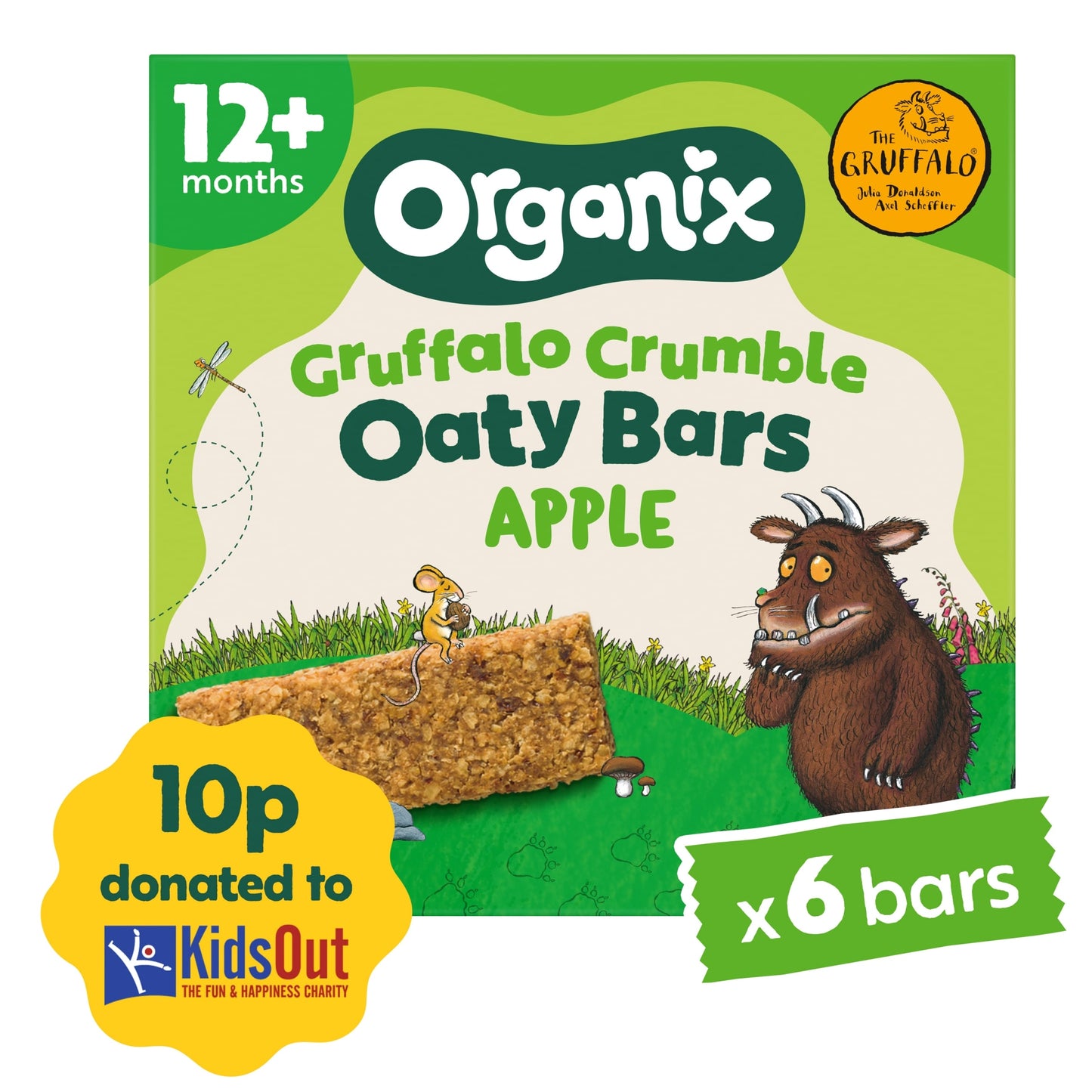 Organix Gruffalo Crumble Apple Organic Soft Oaty Bars Toddler Snack Multipack 6 x 23g — image 1