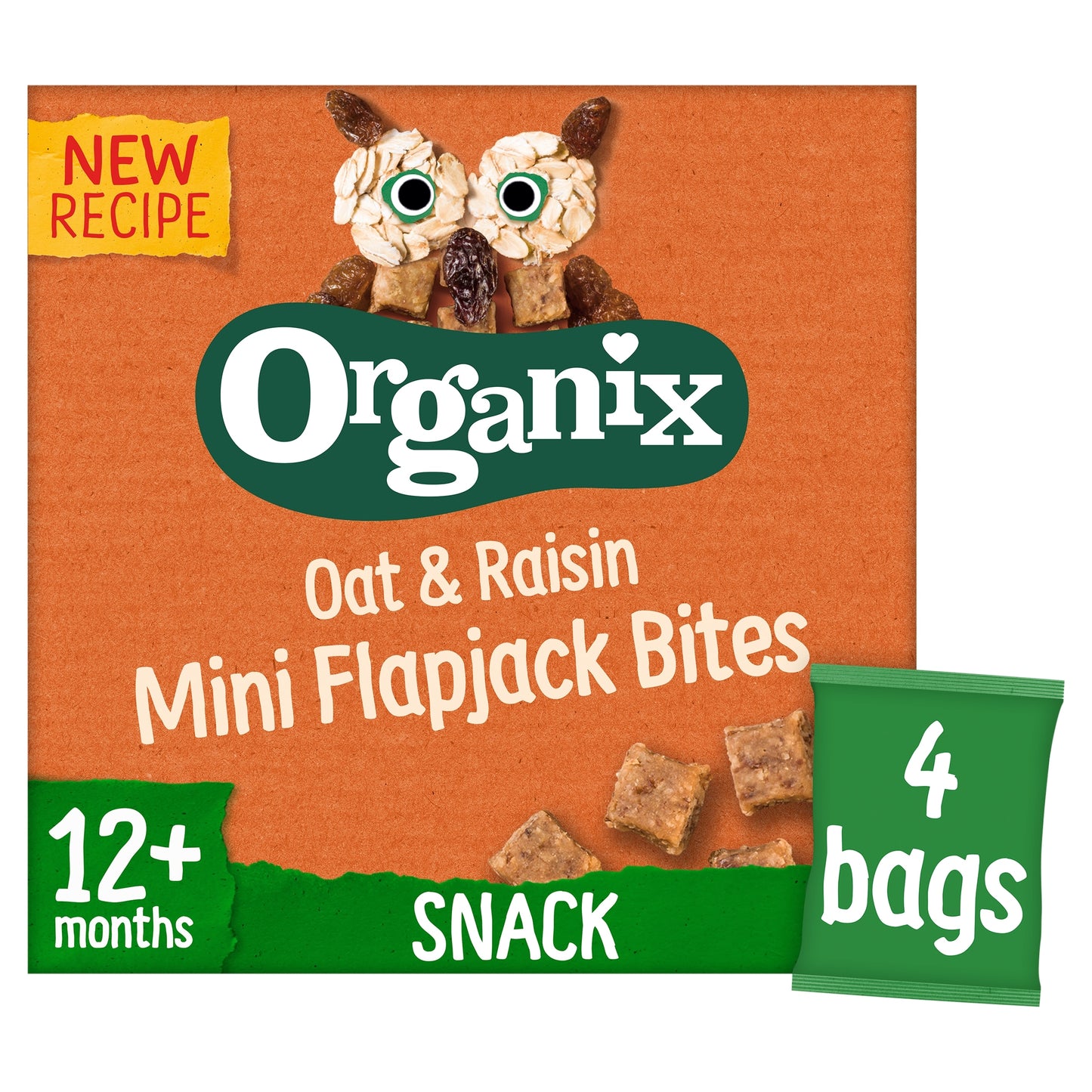 Organix Oat & Raisin Mini Flapjack Bites 4 x 20g — image 1