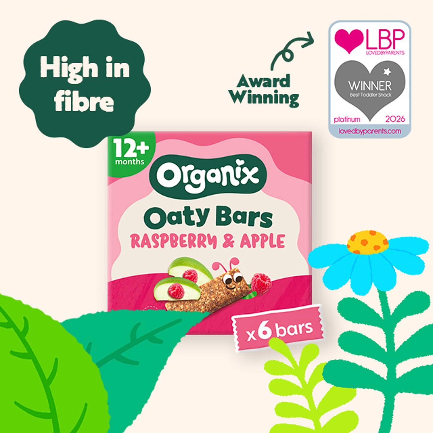 Organix Raspberry & Apple Soft Oaty Bars 6x23g — image 4