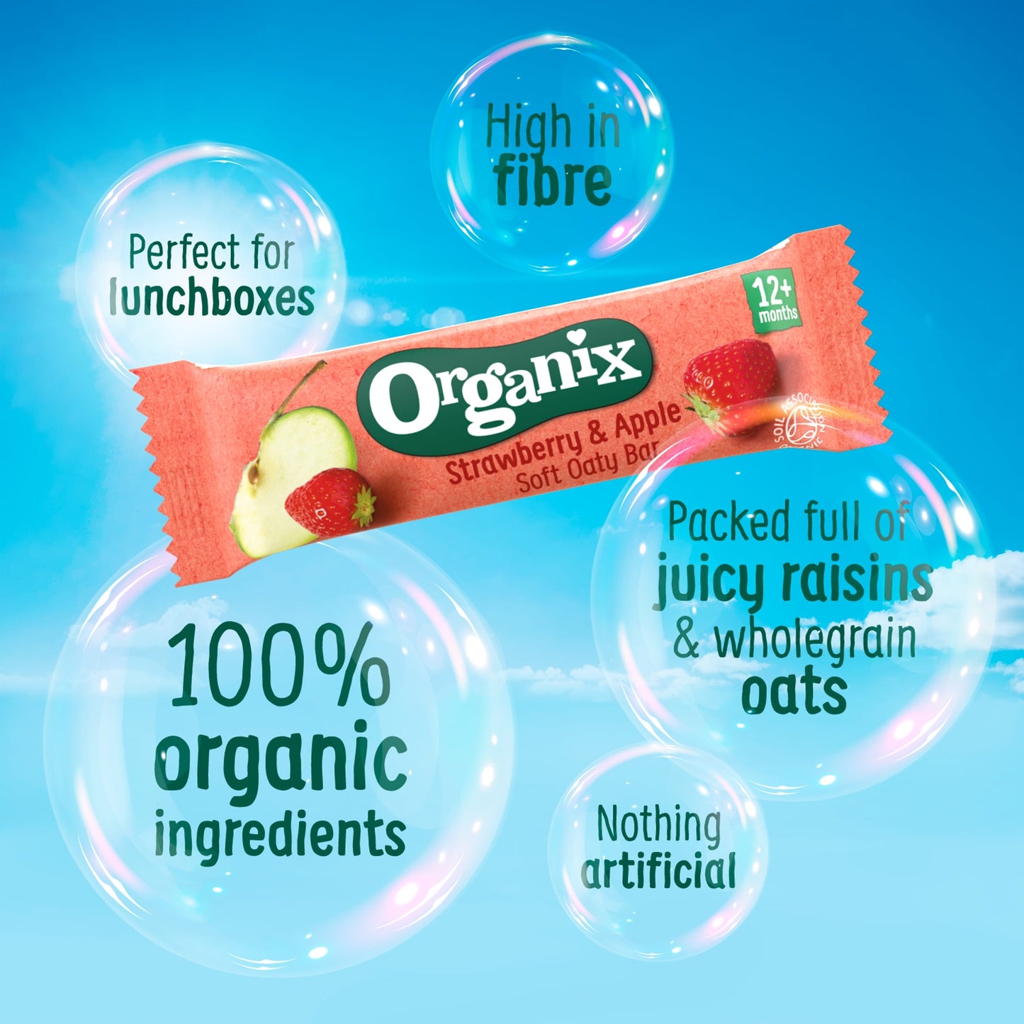 Organix Strawberry & Apple Soft Oaty Bars 6x23g — image 2