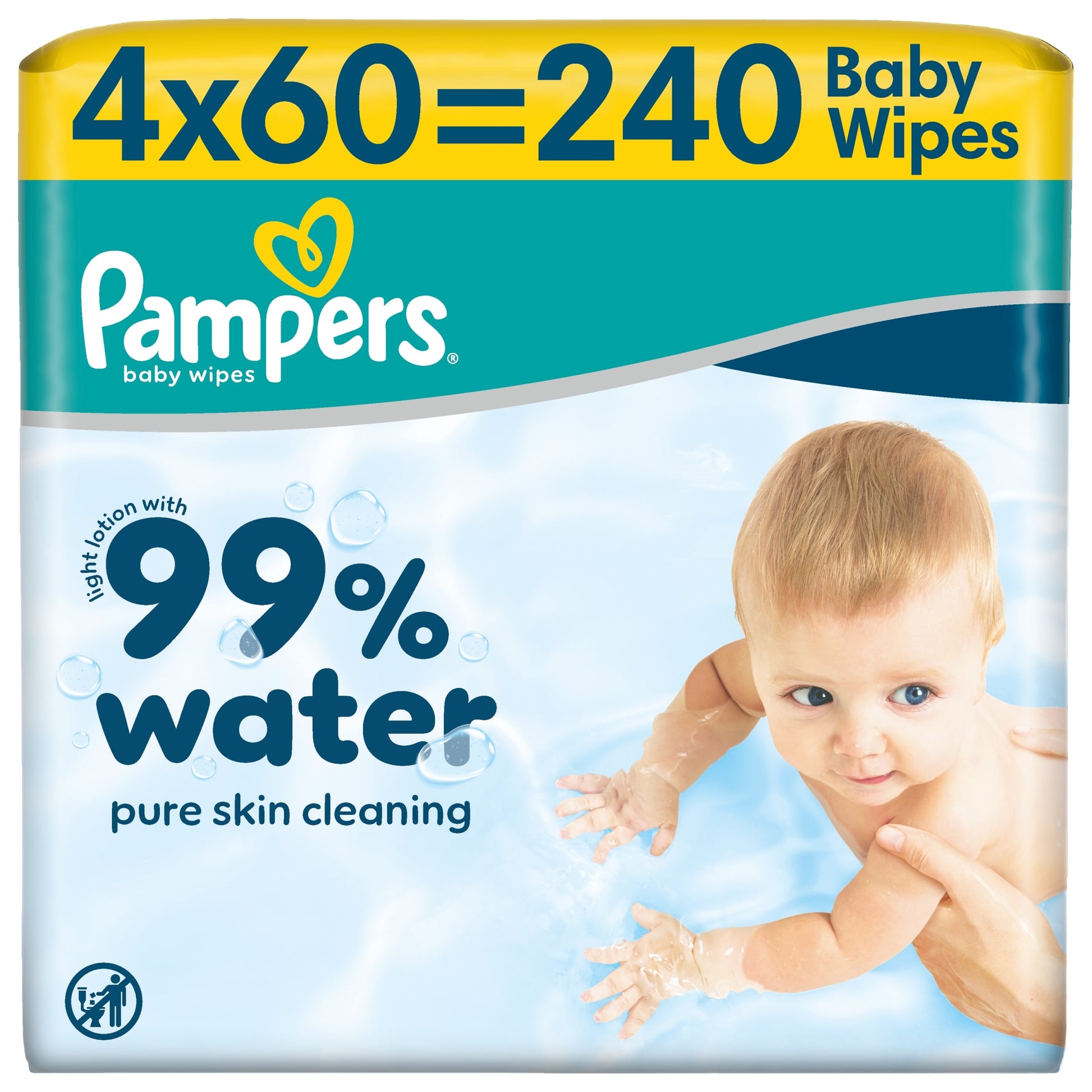 Pampers 99% Water Baby Wipes 4x 60 wipes — image 1