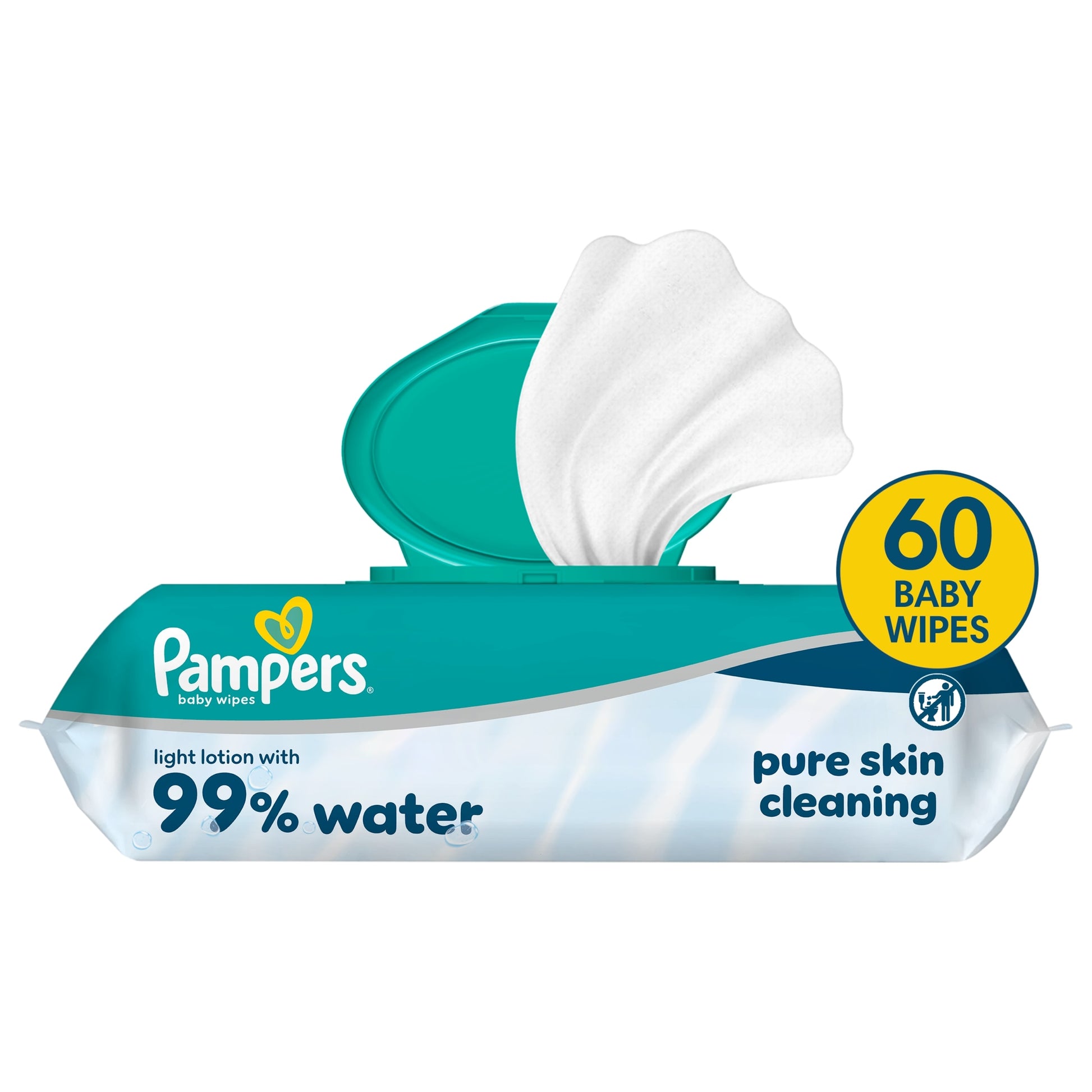 Pampers 99% Water Baby Wipes 60 Wipes — image 2