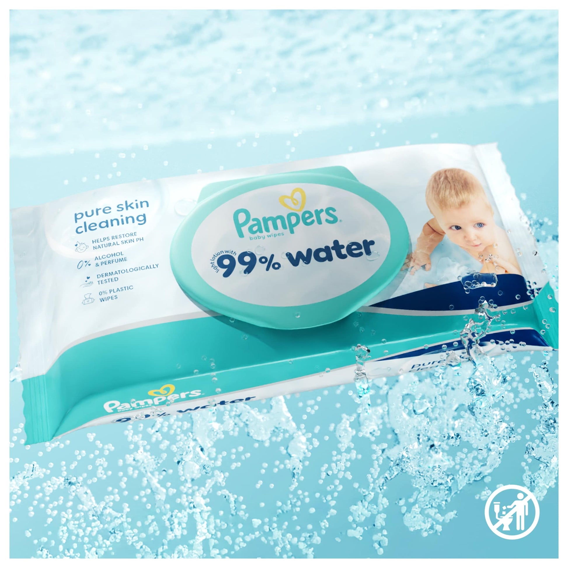 Pampers 99% Water Baby Wipes 60 Wipes — image 3