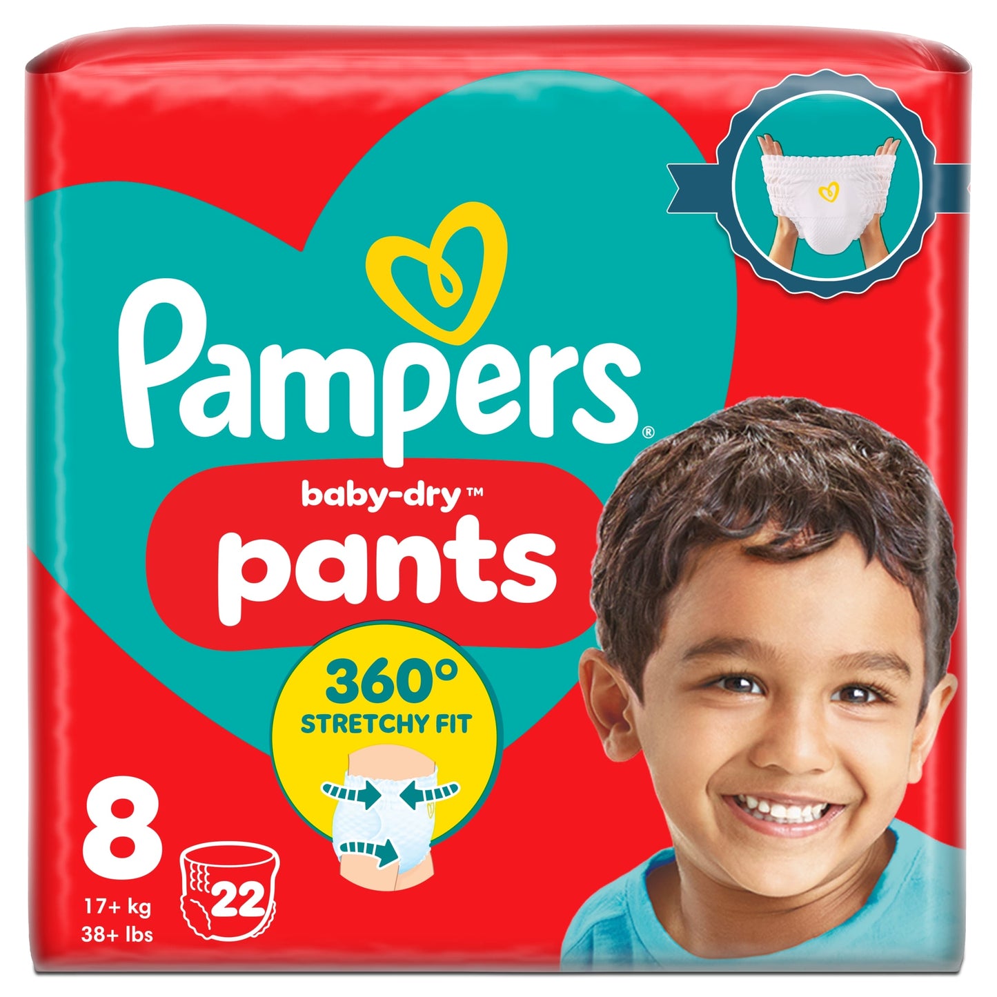 Pampers Baby Dry Nappy Pants S8 22 Nappies — image 1