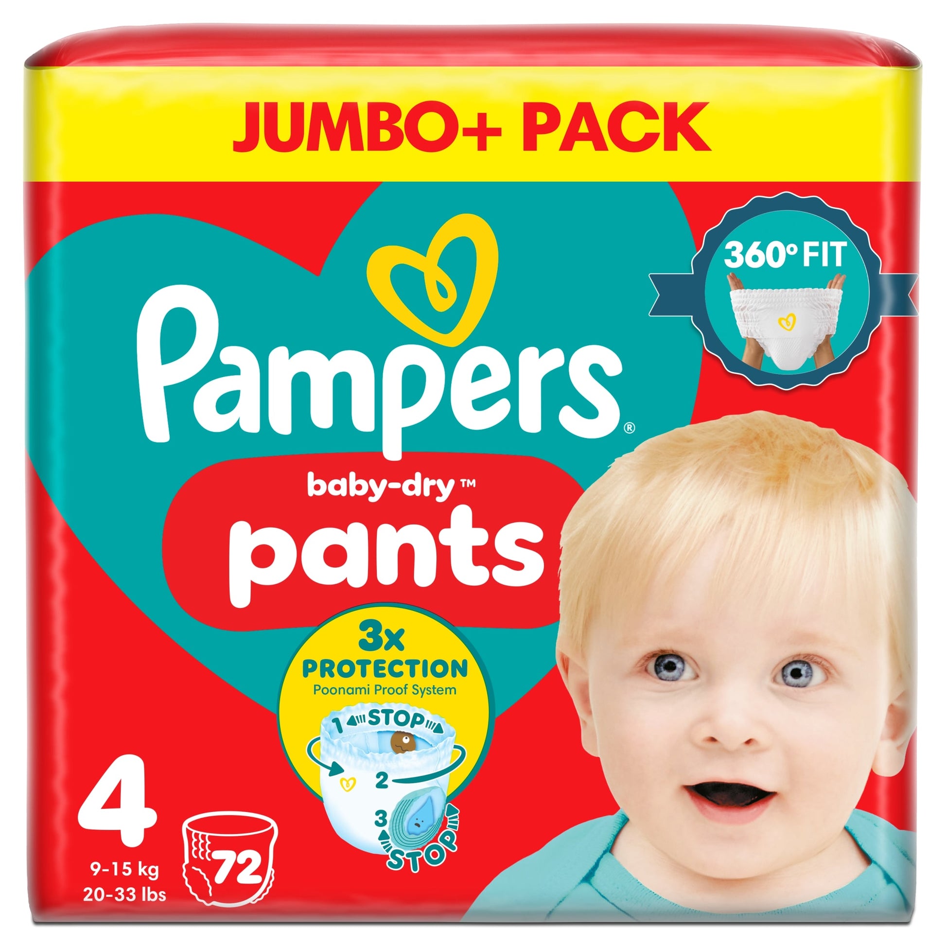 Pampers Baby-Dry Nappy Pants Size 4 Jumbo+ Pack 72 Pack — image 1