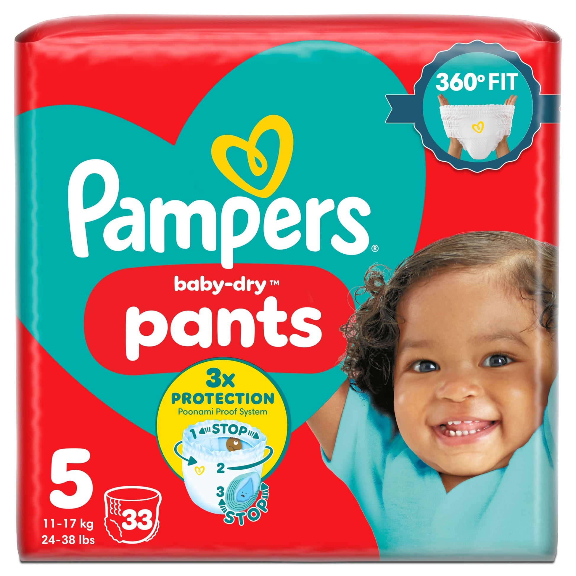 Pampers Baby-Dry Nappy Pants Size 5 33 Pack — image 1