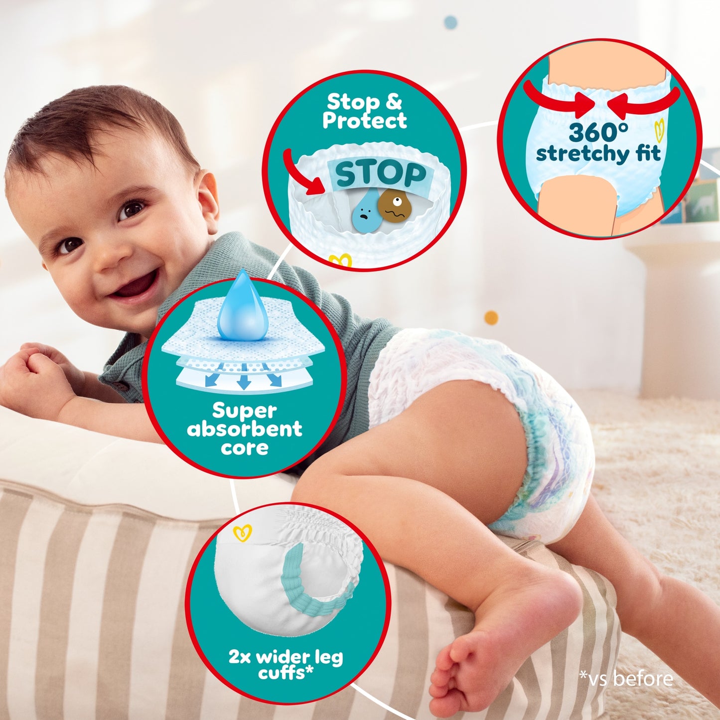 Pampers Baby-Dry Nappy Pants Size 5 33 Pack — image 3