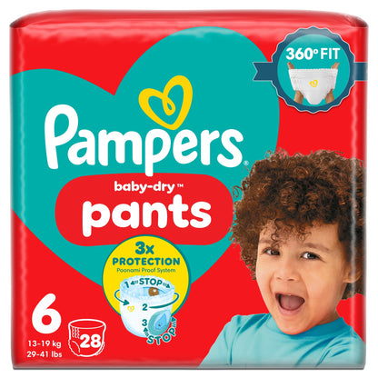 Pampers Baby-Dry Nappy Pants Size 6 28 Pack — image 1