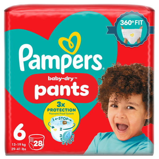 Pampers Baby-Dry Nappy Pants Size 6 28 Pack — image 1