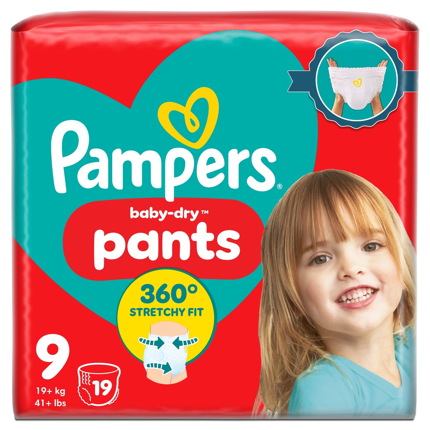 Pampers Baby Dry Nappy Pants Size 9 Essential Pack 19 Nappies — image 1