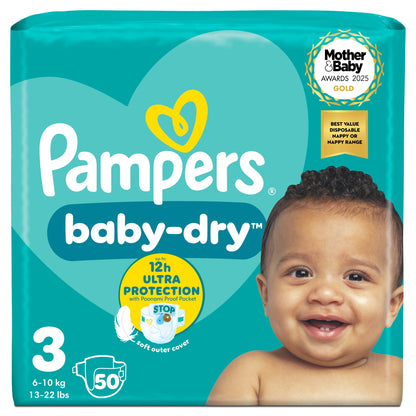 Pampers Baby Dry Size 3 Essential Pack 50 Nappies — image 1