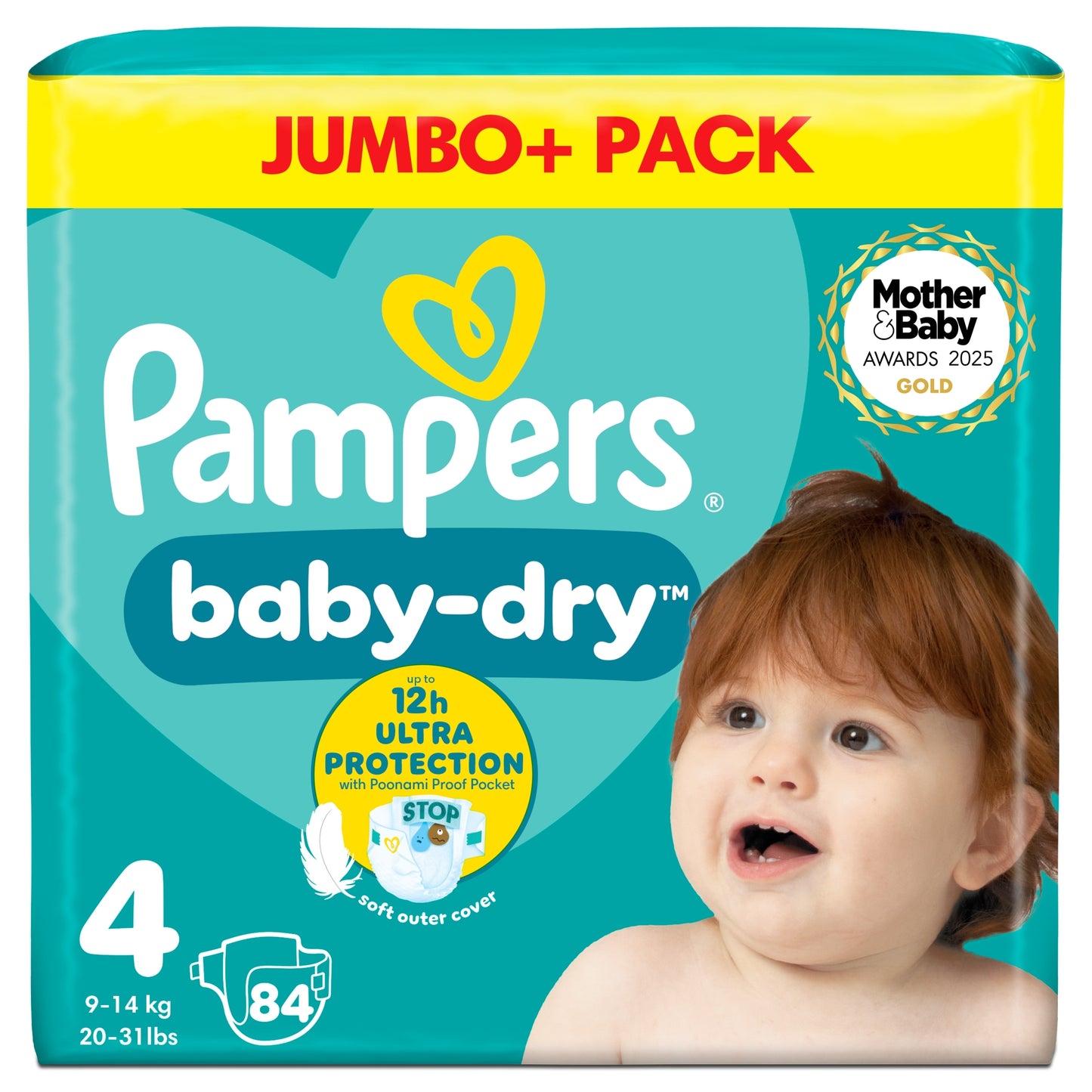 Pampers Baby Dry Size 4 Nappies Jumbo+ 84 Pack — image 1
