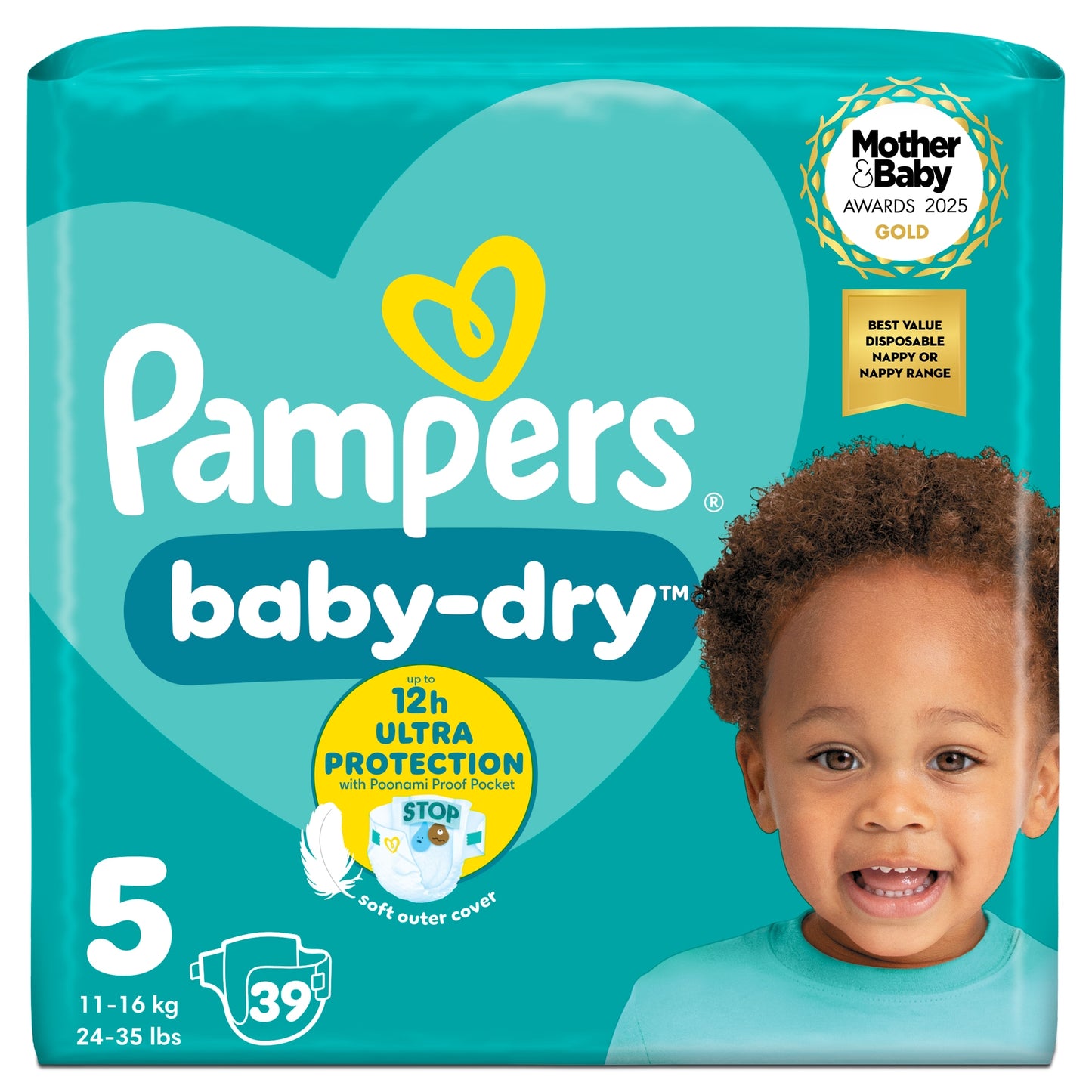 Pampers Baby Dry Size 5 Essential Pack 39 Nappies — image 1