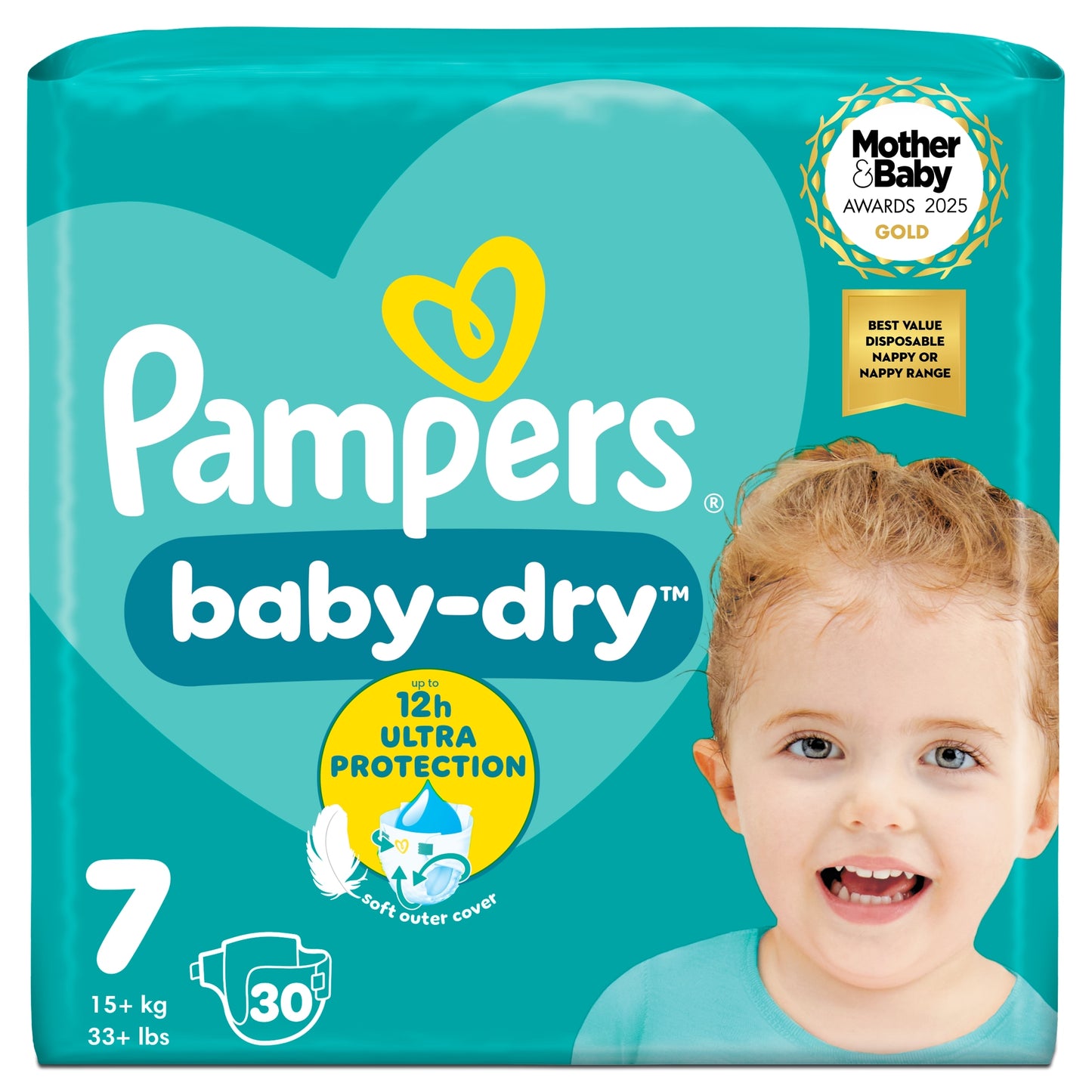 Pampers Baby-Dry Size 7 Nappies 30 Pack — image 1