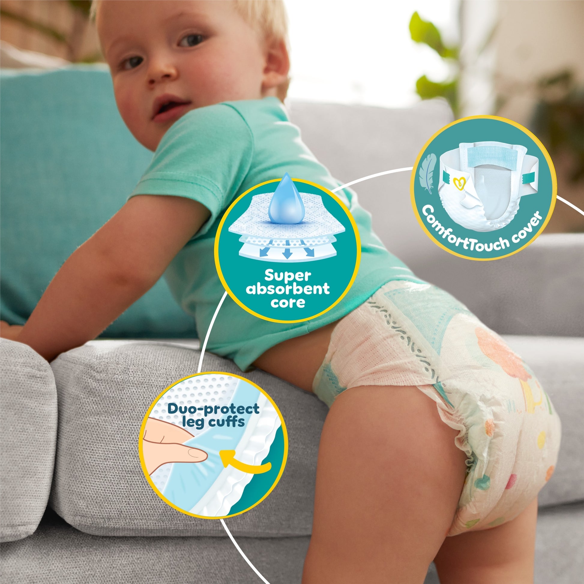 Pampers Baby-Dry Size 8 Nappies Essential Pack 27 Pack — image 4