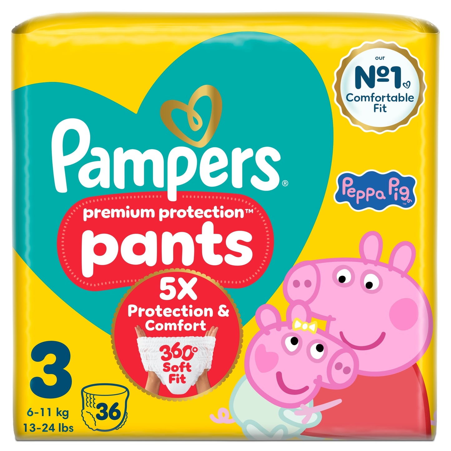 Pampers New Baby Nappy Pants Size 3 Essential Pack 36 Nappies — image 2