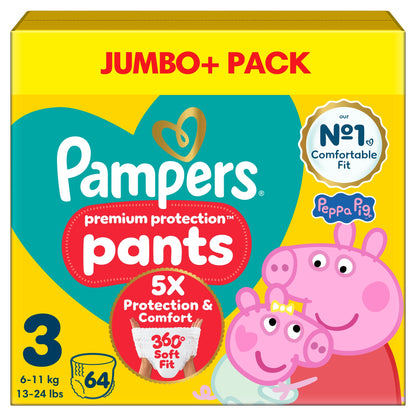 Pampers New Baby Nappy Pants Size 3 Jumbo Pack 64 Nappies — image 2