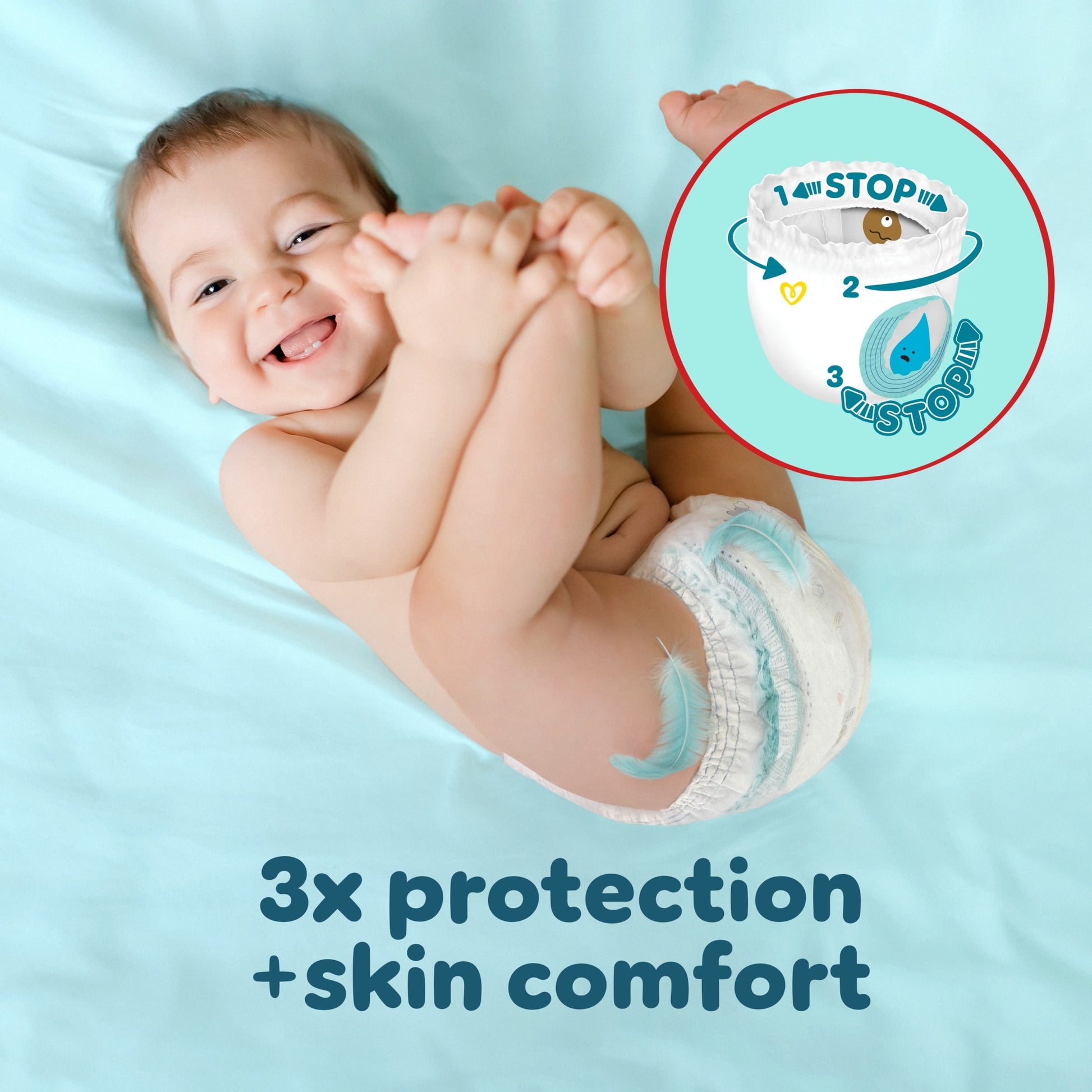 Pampers New Baby Nappy Pants Size 3 Jumbo Pack 64 Nappies — image 3