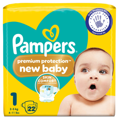 Pampers New Baby Size 1 22 Nappies — image 1