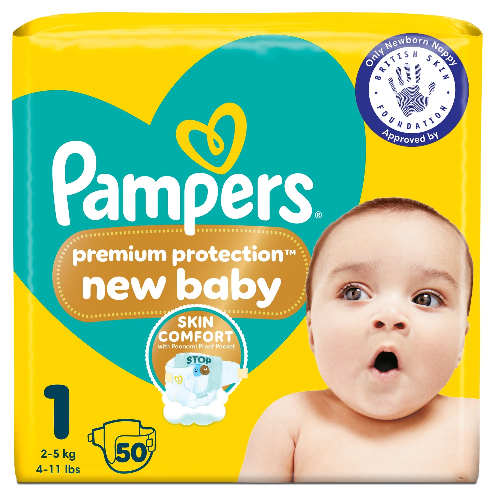 Pampers New Baby Size 1 50 Nappies Essential Pack — image 1
