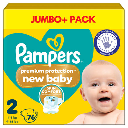 Pampers New Baby Size 2 76 Nappies Jumbo+ Pack — image 1