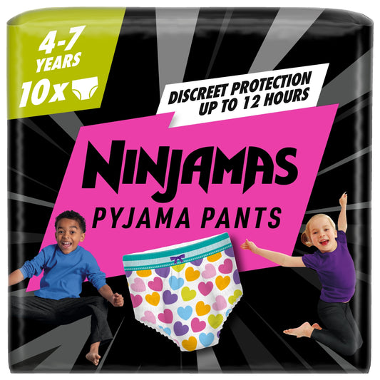 PAMPERS NINJAMA PYJAMA PANTS FOR GIRLS 4-7 YEARS 10 pcs — image 1