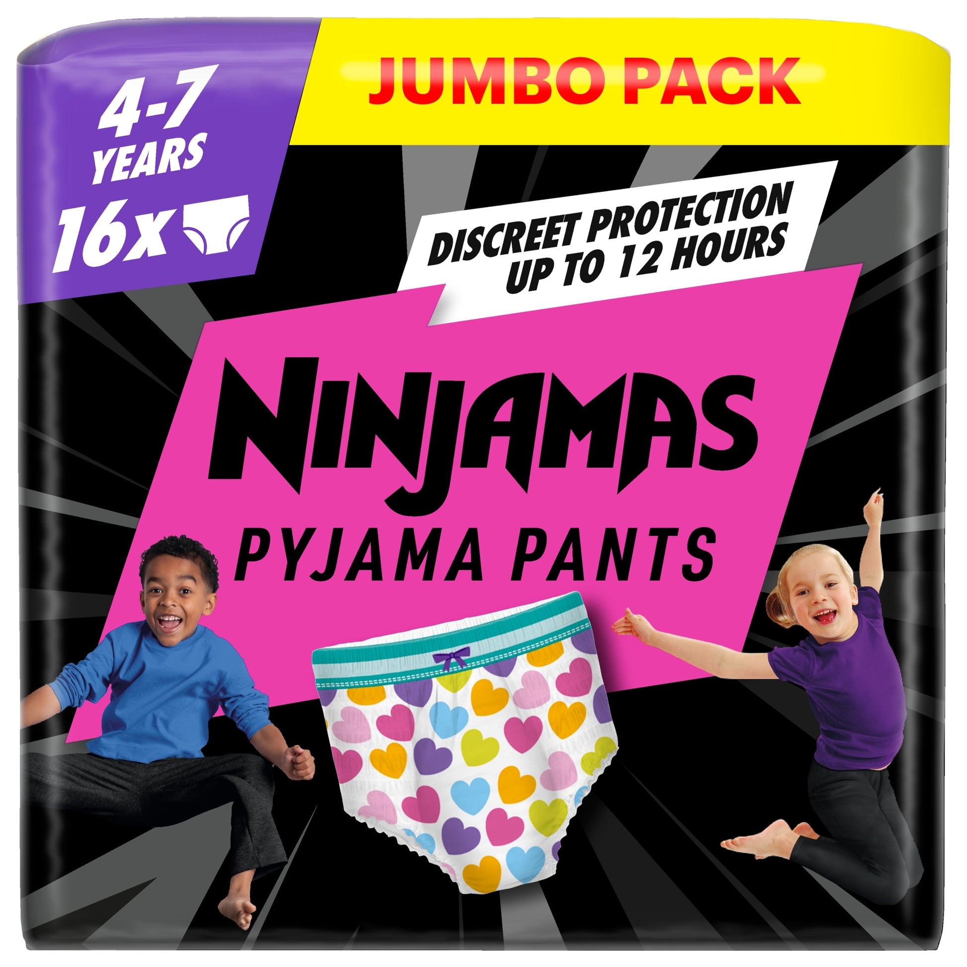 Pampers Ninjamas Pink Pyjama Pants 4-7 Years 16 Pack — image 1