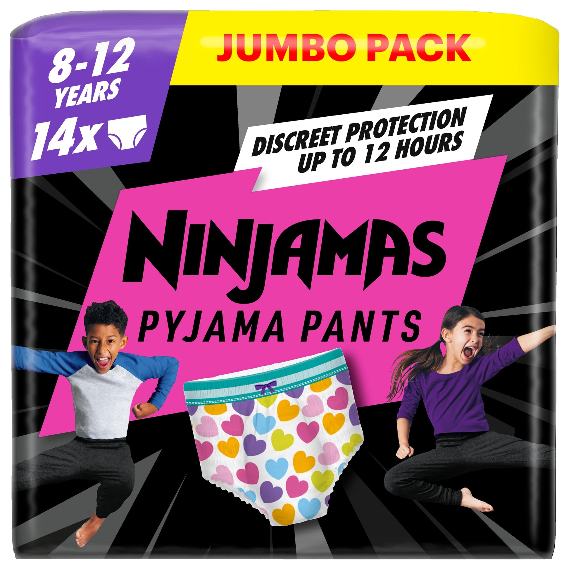 Pampers Ninjamas Pink Pyjama Pants 8-12 Years 14 Pack — image 1