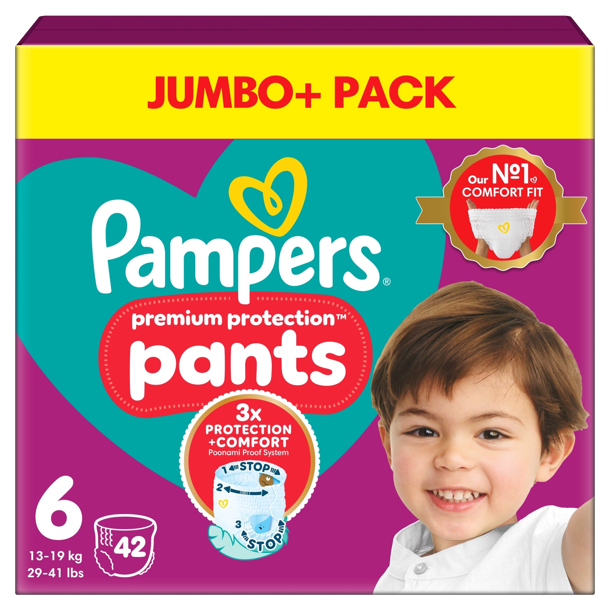Pampers Premium Protection 42 Nappy Pants Size 6 — image 1