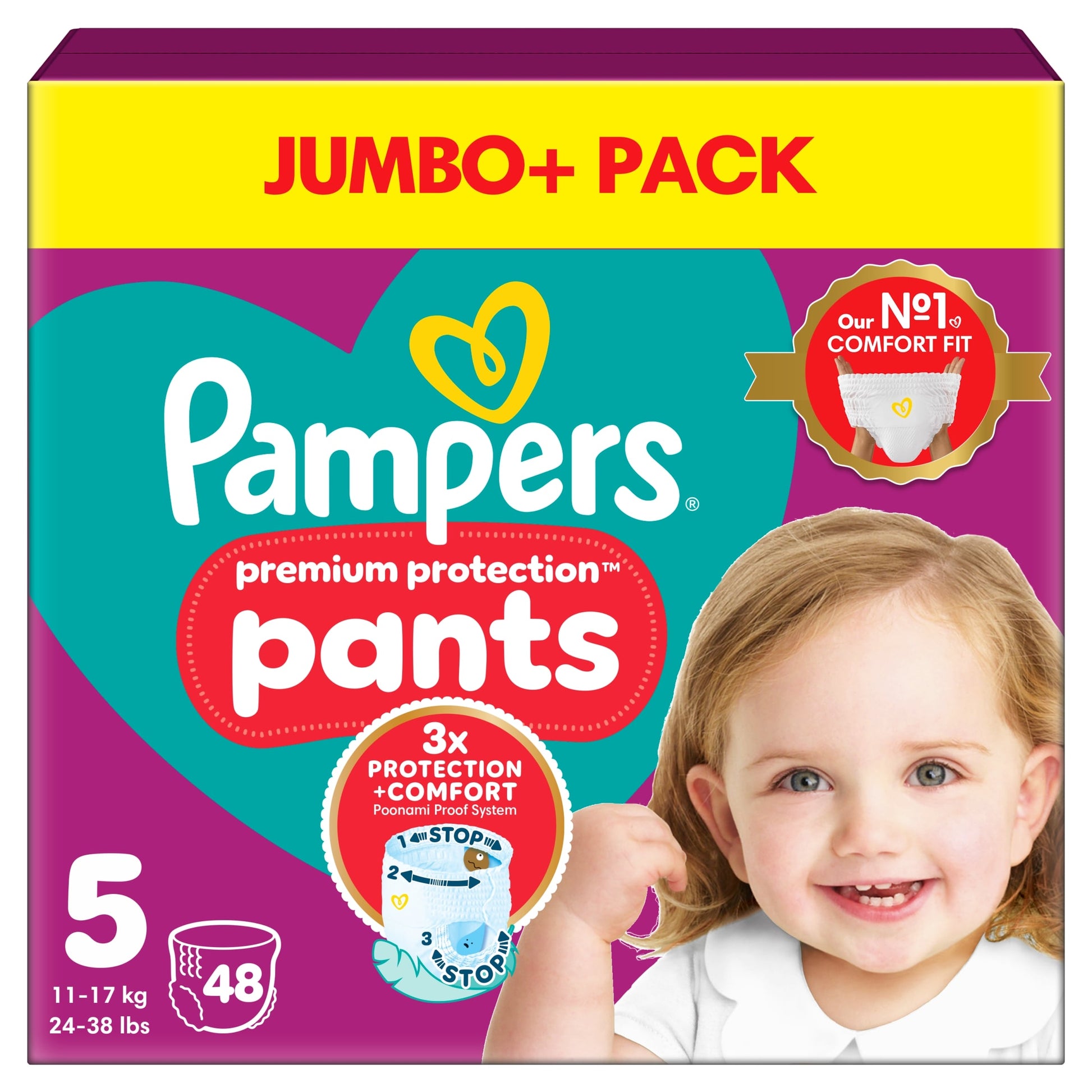 Pampers Premium Protection 48 Nappy Pants Size 5 — image 1
