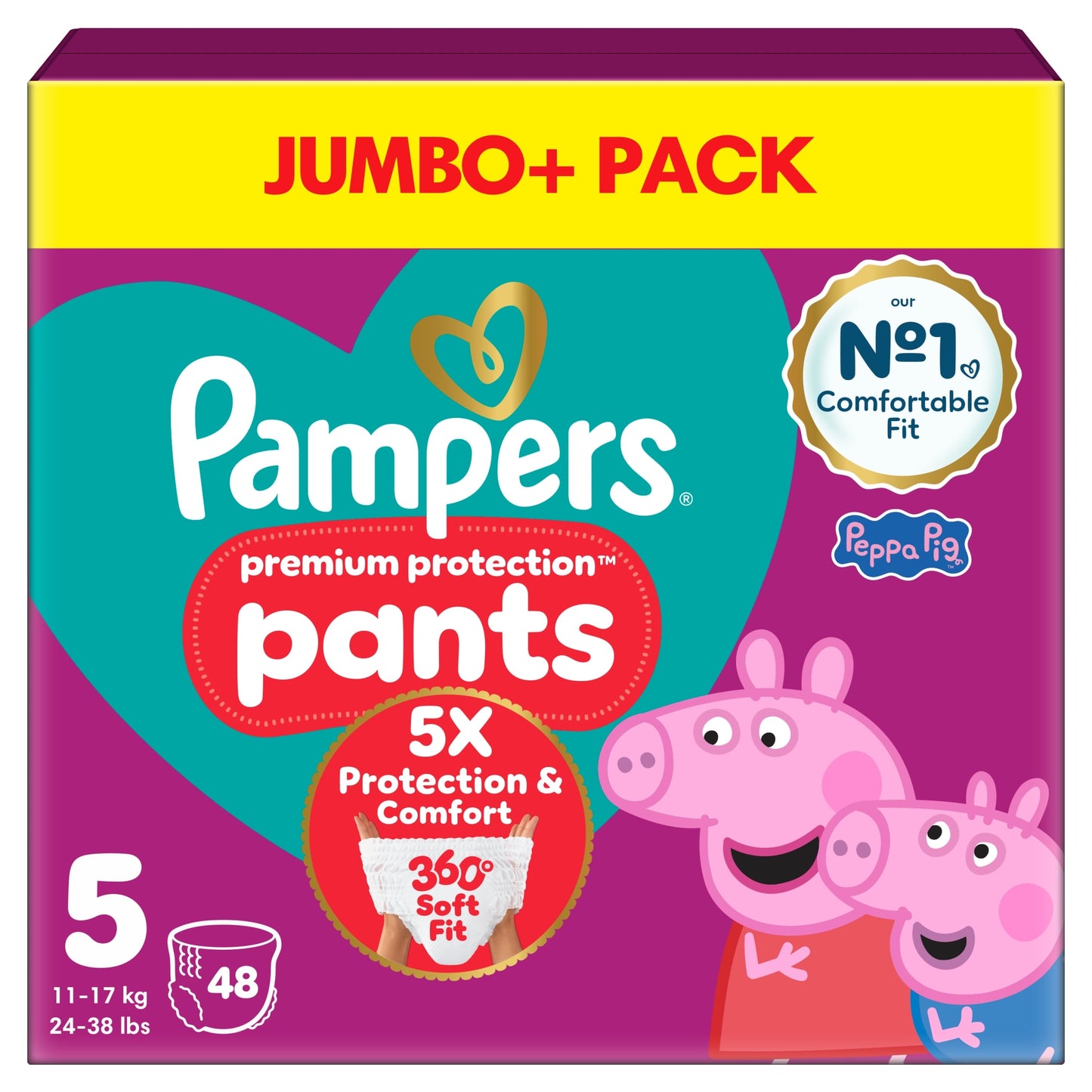 Pampers Premium Protection 48 Nappy Pants Size 5 — image 2