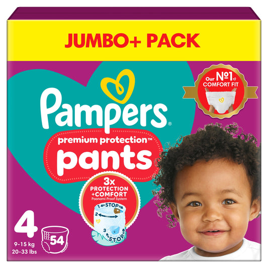 Pampers Premium Protection 54 Nappy Pants Size 4 — image 1