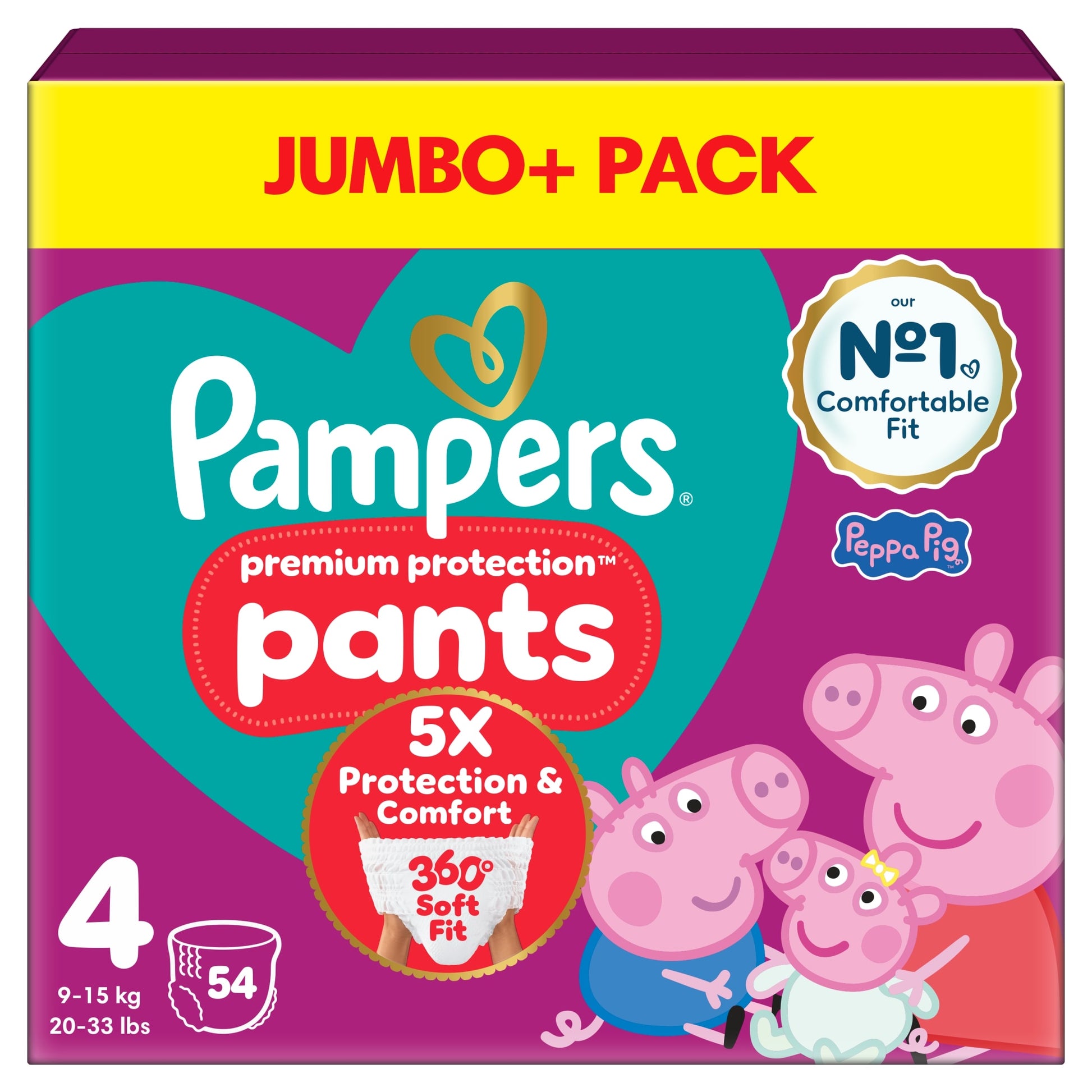 Pampers Premium Protection 54 Nappy Pants Size 4 — image 2