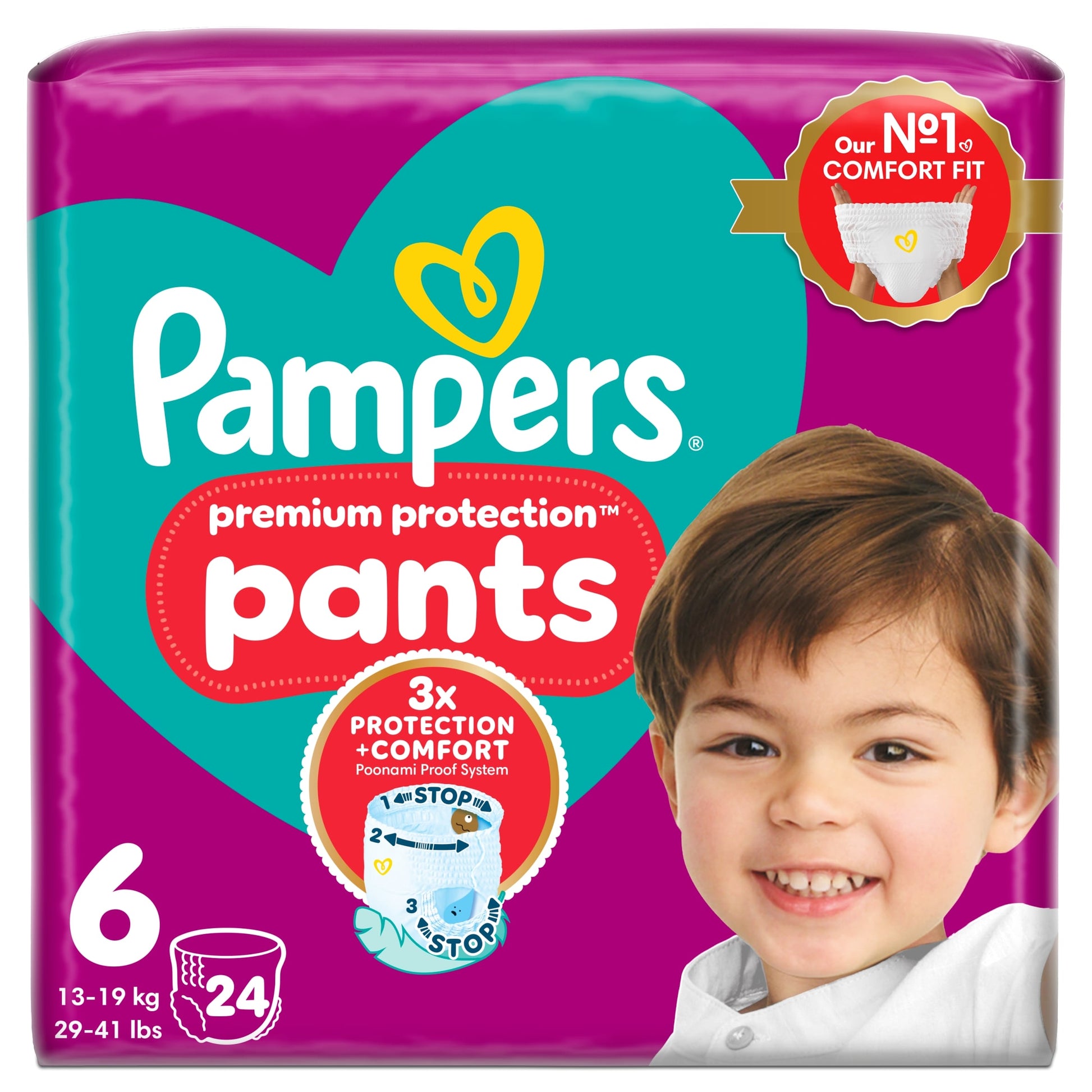 Pampers Premium Protection Essential Nappy Pants Size 6 24 Pack — image 1
