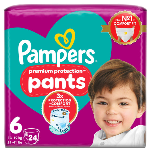 Pampers Premium Protection Essential Nappy Pants Size 6 24 Pack — image 1