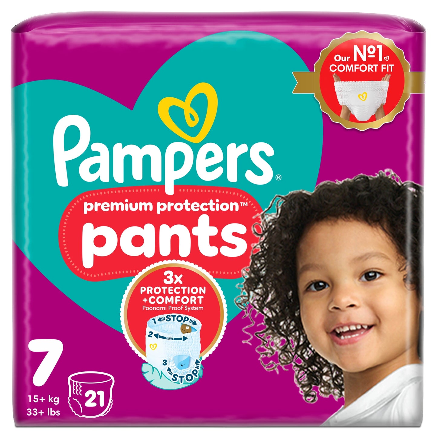 Pampers Premium Protection Essential Nappy Pants Size 7 21 Pack — image 1