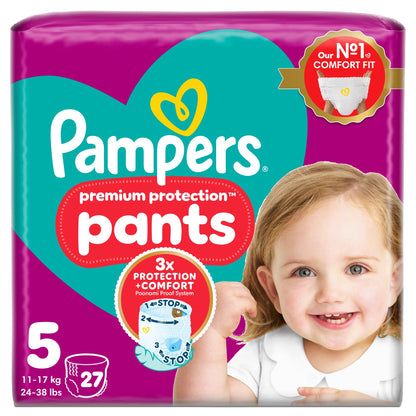 Pampers Premium Protection Nappy Pants Size 5 27 Pack — image 1