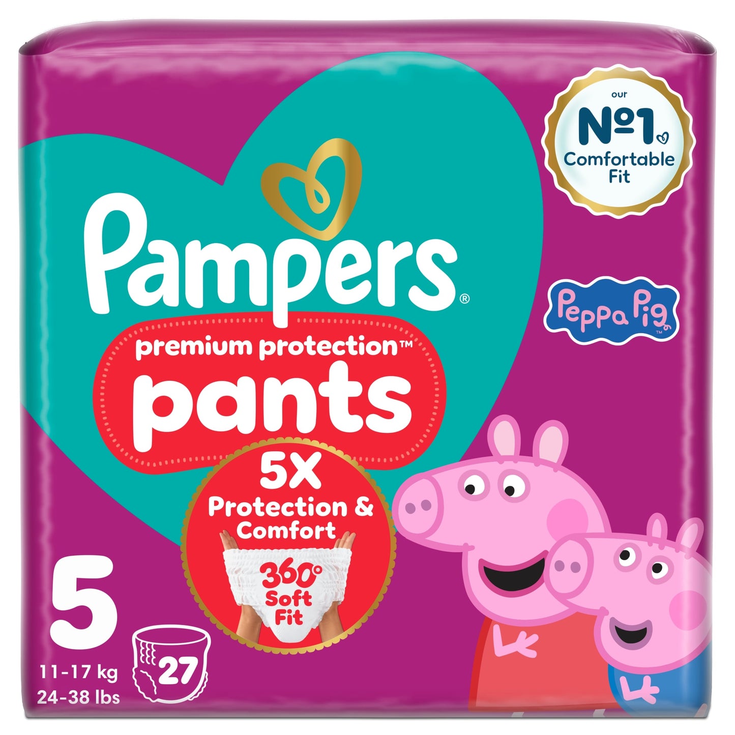 Pampers Premium Protection Nappy Pants Size 5 27 Pack — image 2