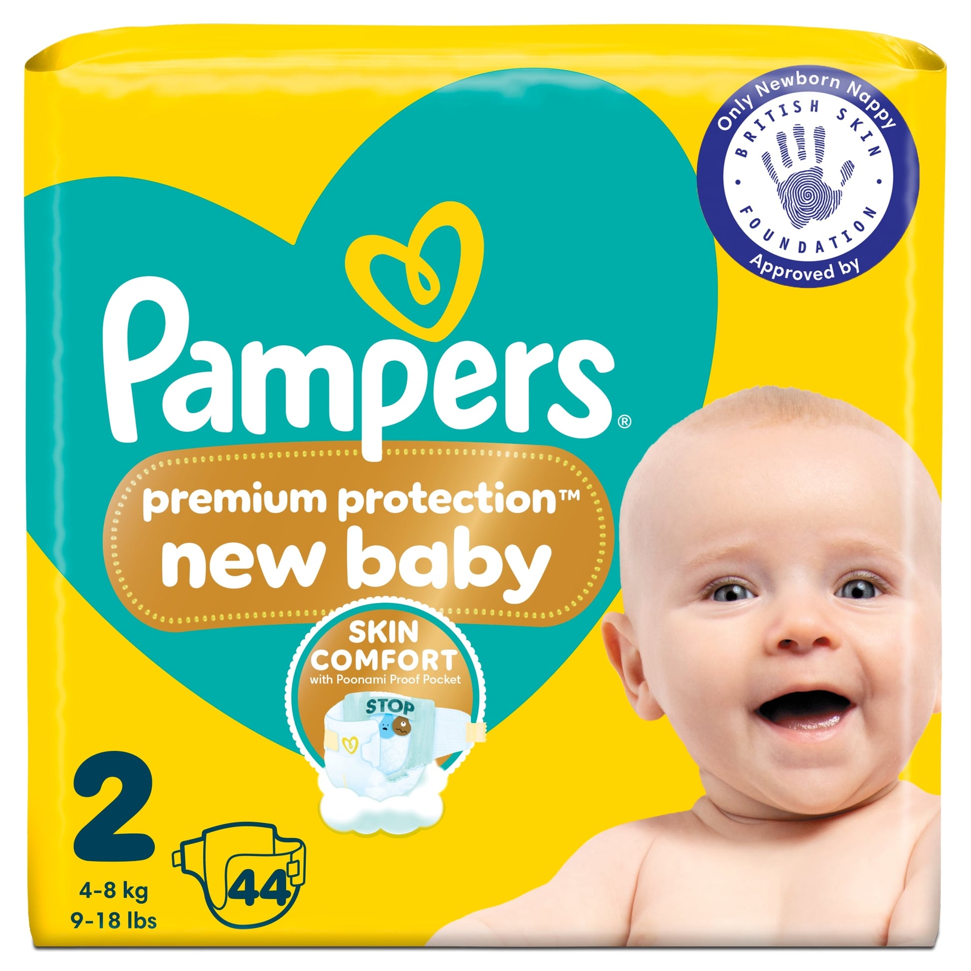 Pampers Premium Protection New Baby Size 2 44 Nappies — image 1
