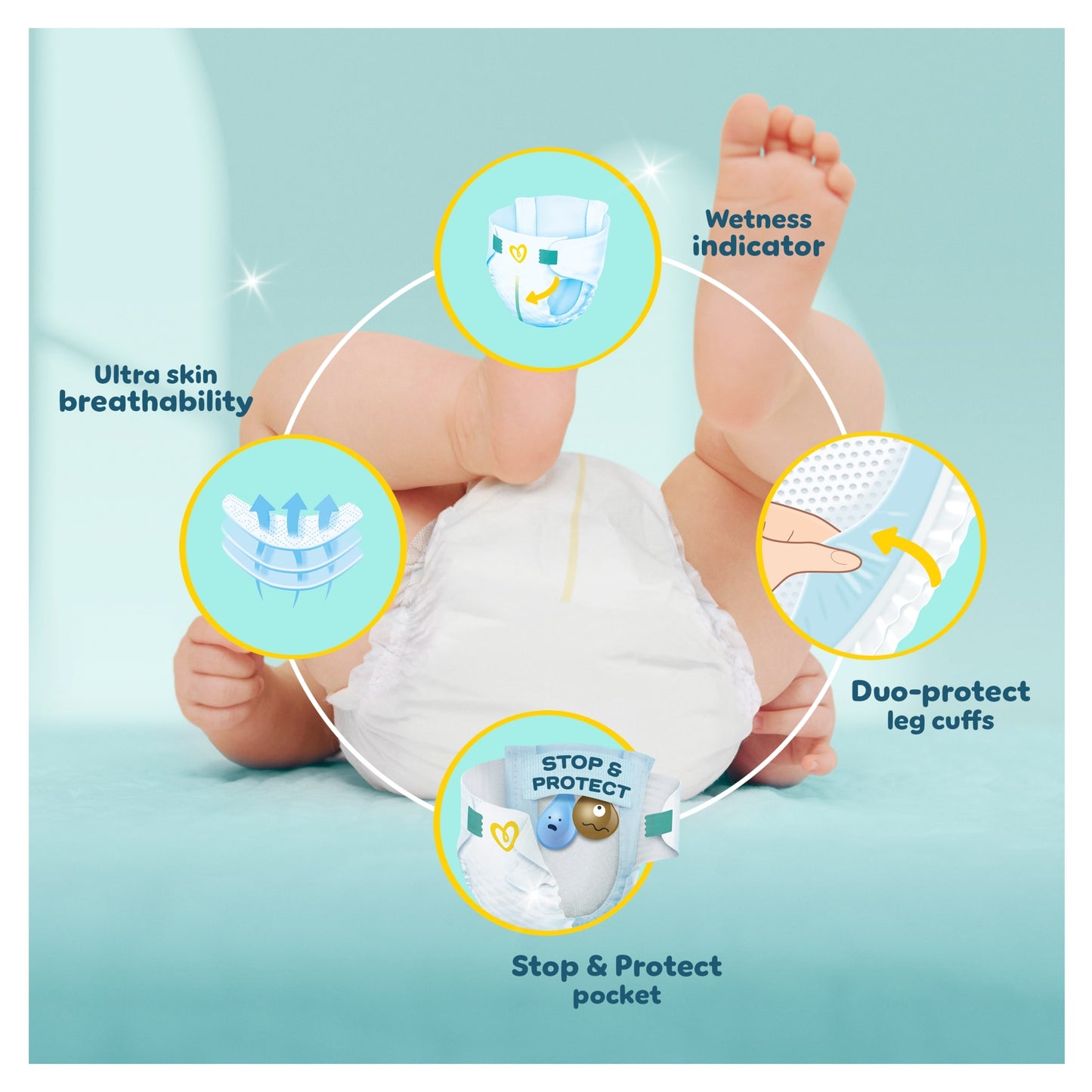 Pampers Premium Protection New Baby Size 3 70 Nappies — image 4