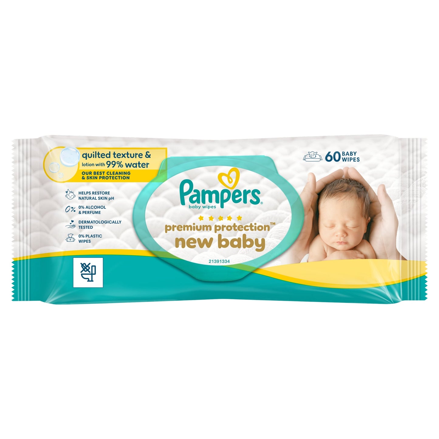 Pampers Premium Protection New Baby Wipes 60 Wipes — image 1