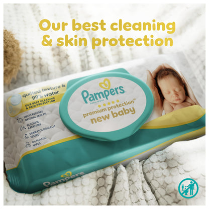 Pampers Premium Protection New Baby Wipes 6x 60 Wipes — image 2