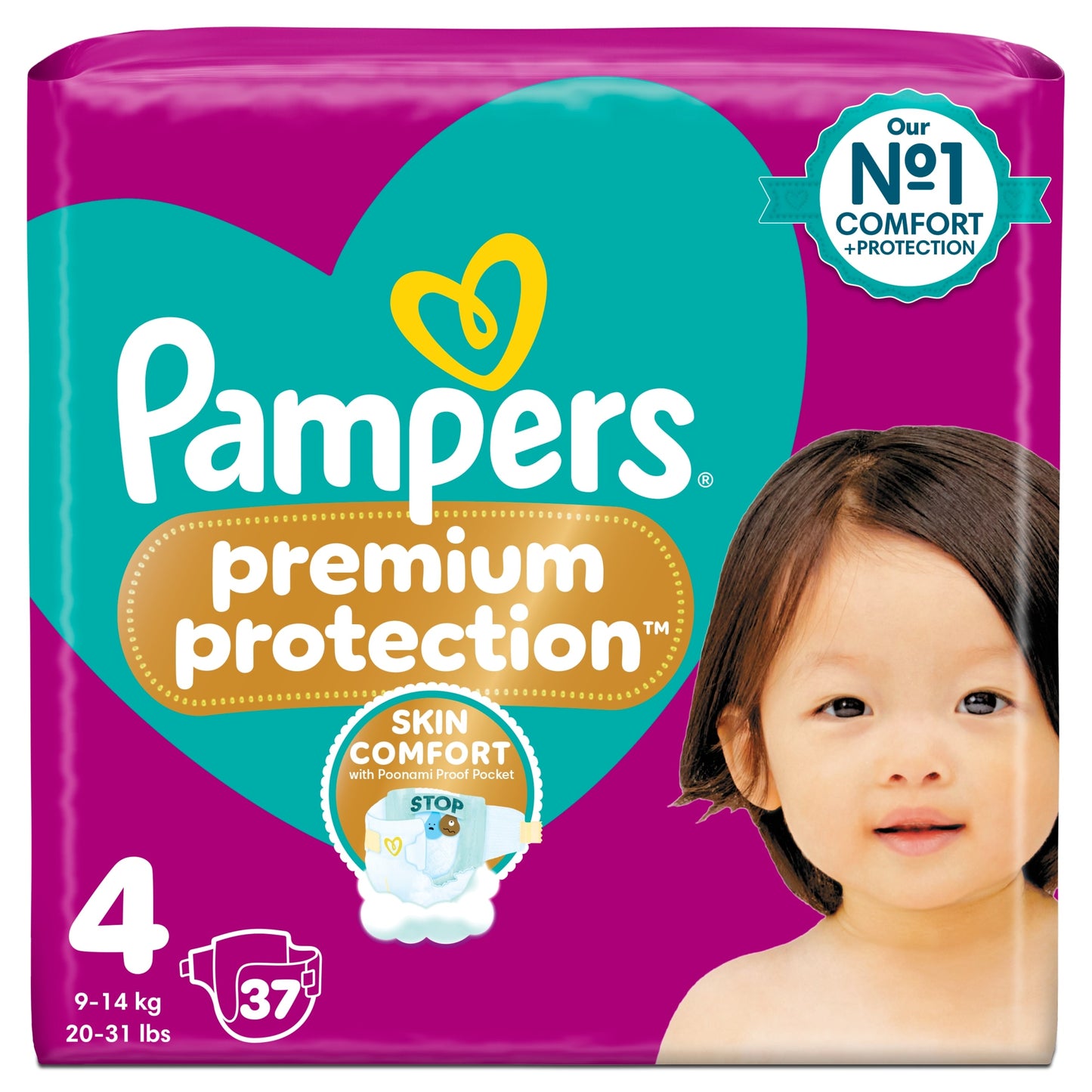 Pampers Premium Protection Size 4 37 Nappies — image 1